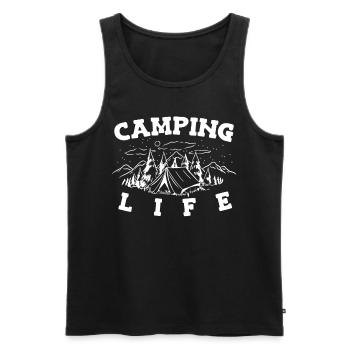 Camping Camping Camping-car - Débardeur bio Premium Homme - noir - Devant - AI Model Male 178 light (178cm)