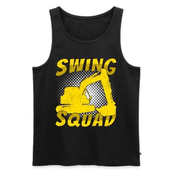 Baggerfahrer Swing Squad - Männer Premium Bio Tank Top - Schwarz - Vorne - Michal (187cm)