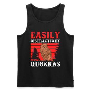 Abgelenkt durch Quokkas Beuteltier Quokka - Männer Premium Bio Tank Top - Schwarz - Vorne - AI Model Male 178 light (178cm)
