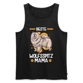 Wolfsspitz Mama deutscher Spitz Keeshond - Männer Premium Bio Tank Top - Schwarz - Vorne - Michal (187cm)