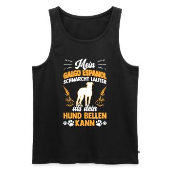 Mein Galgo schnarcht lauter Galgo Espanol - Männer Premium Bio Tank Top - Schwarz - Vorne - AI Model Male 178 light (178cm)
