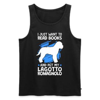Read and Lagotto Romagnolo pet truffle dog - Men's Premium Organic Tank Top - black - Front - Michal (187cm)