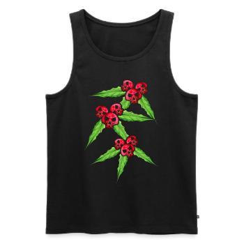 Mistletoe with Skull Mistleberrys For A Dark - Männer Premium Bio Tank Top - Schwarz - Vorne - AI Model Male 178 light (178cm)