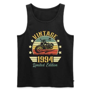 Vintage 1994 Retro Motorcycle Birthday Gift - Men's Premium Organic Tank Top - black - Front - AI Model Male 178 light (178cm)