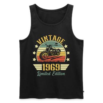 Vintage 1969 Retro Motorrad Geburtstagsgeschenk - Männer Premium Bio Tank Top - Schwarz - Vorne - Michal (187cm)