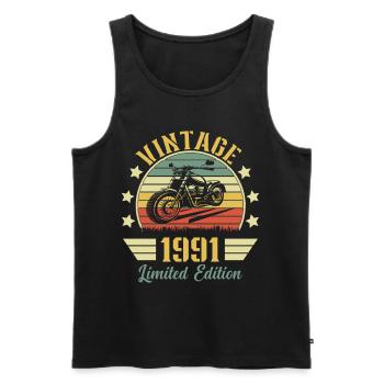 Vintage 1991 Retro Motorrad Geburtstagsgeschenk - Männer Premium Bio Tank Top - Schwarz - Vorne - Michal (187cm)