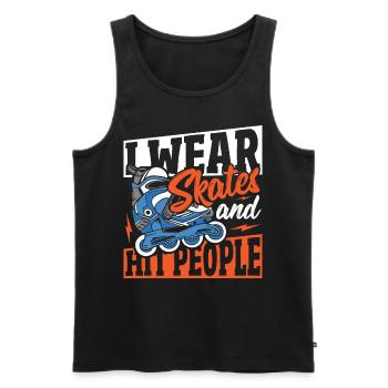 Rollschuhfahren Rollschuhe Skater Inliner Skate Ro - Männer Premium Bio Tank Top - Schwarz - Vorne - AI Model Male 178 light (178cm)