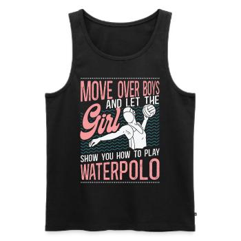 Water Polo Girl Vintage Move Over - Men's Premium Organic Tank Top - black - Front - Michal (187cm)