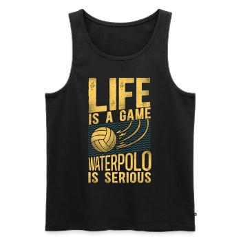 Water Polo Vintage Life Is A Game - Men's Premium Organic Tank Top - black - Front - Michal (187cm)
