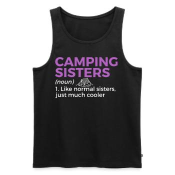 Camping Camping Camping-car - Débardeur bio Premium Homme - noir - Devant - AI Model Male 178 light (178cm)