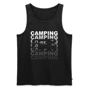 Camping Camping Camping-car - Débardeur bio Premium Homme - noir - Devant - AI Model Male 178 light (178cm)
