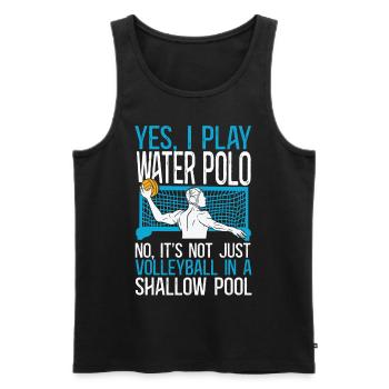 Water Polo Yes, I Play Water Polo - Männer Premium Bio Tank Top - Schwarz - Vorne - Michal (187cm)