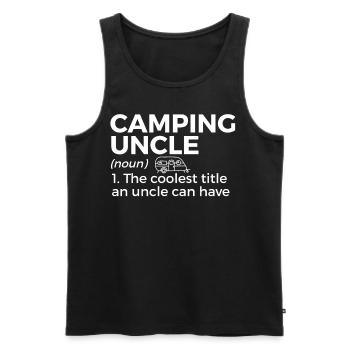 Camping Camping Camping-car - Débardeur bio Premium Homme - noir - Devant - AI Model Male 178 light (178cm)