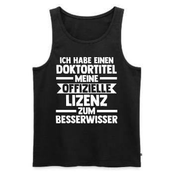 Doktor Abschluss Doktorand Promotion Doktortitel - Männer Premium Bio Tank Top - Schwarz - Vorne - Michal (187cm)