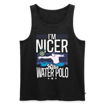 Water Polo I'm Nicer After Water - Männer Premium Bio Tank Top - Schwarz - Vorne - Michal (187cm)