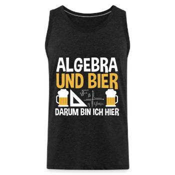 Mathematik Bier Mathe Rechnen Algebra - Männer Premium Bio Tank Top - Anthrazit - Vorne - Alexander (188cm)