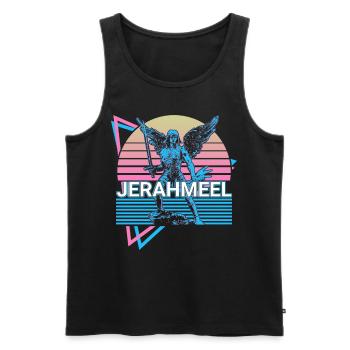 Jerahmeel Saint Jerahmeel Archangel Retro - Men's Premium Organic Tank Top - black - Front - AI Model Male 178 light (178cm)