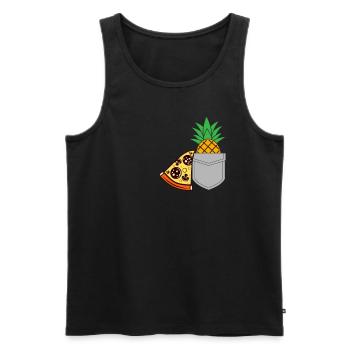 Pizza Ananas - Männer Premium Bio Tank Top - Schwarz - Vorne - Michal (187cm)