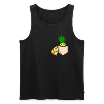 Pizza Ananas - Débardeur bio Premium Homme - noir - Devant - Michal (187cm)