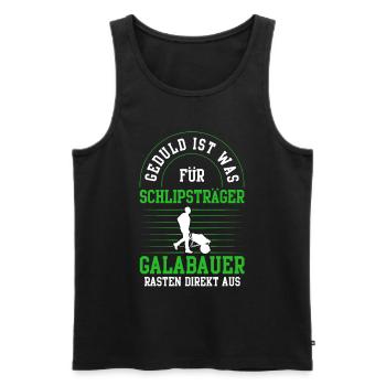 Galabauer rasten aus Gartenbau Galabau - Männer Premium Bio Tank Top - Schwarz - Vorne - Michal (187cm)