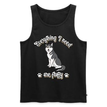 Everything I need are fluffy süßes Hunde Grey - Männer Premium Bio Tank Top - Schwarz - Vorne - AI Model Male 178 light (178cm)