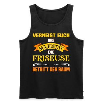 Ihre Majestät die Friseuse lustiges Beruf - Männer Premium Bio Tank Top - Schwarz - Vorne - AI Model Male 178 light (178cm)