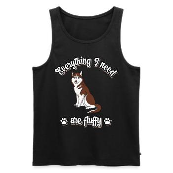 Everything I need are fluffy süßes Hunde red - Männer Premium Bio Tank Top - Schwarz - Vorne - AI Model Male 178 light (178cm)