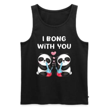 I bong with you in love panda bears cute - Men's Premium Organic Tank Top - black - Front - AI Model Male 178 light (178cm)