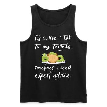 Funny Turtle Design Pet - Men's Premium Organic Tank Top - black - Front - AI Model Male 178 light (178cm)
