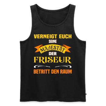 Eure Majestät der Friseur lustiges Beruf - Männer Premium Bio Tank Top - Schwarz - Vorne - AI Model Male 178 light (178cm)