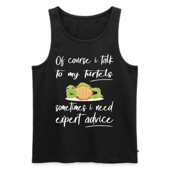 Funny Turtle Design Pet - Men's Premium Organic Tank Top - black - Front - AI Model Male 178 light (178cm)
