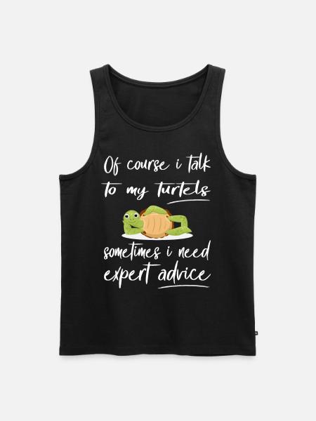 Funny Turtle Design Pet - Men's Premium Organic Tank Top - black