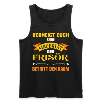 Eure Majestät der Frisör lustiges Beruf - Männer Premium Bio Tank Top - Schwarz - Vorne - AI Model Male 178 light (178cm)