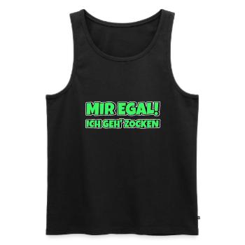 Mir egal ich geh zocken Lustig Gamer Zocker - Männer Premium Bio Tank Top - Schwarz - Vorne - Michal (187cm)