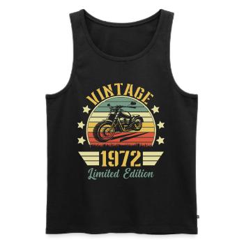 Vintage 1972 Retro Motorrad Geburtstagsgeschenk - Männer Premium Bio Tank Top - Schwarz - Vorne - Michal (187cm)