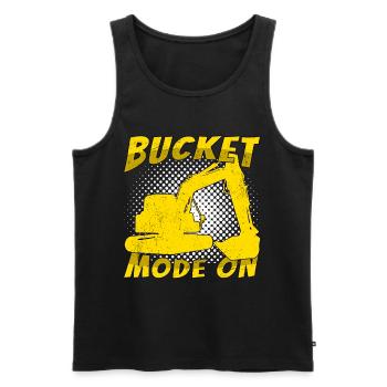 Excavator Driver Bucket Mode On - Men's Premium Organic Tank Top - black - Front - Michal (187cm)