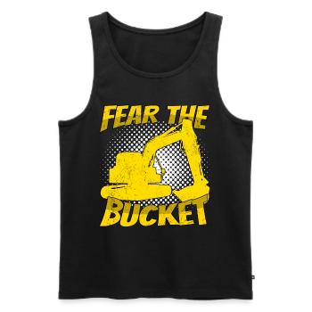 Excavator driver Fear The Bucket - Men's Premium Organic Tank Top - black - Front - Michal (187cm)
