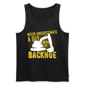 Excavator driver A Guy With A Backhoe - Men's Premium Organic Tank Top - black - Front - AI Model Male 178 light (178cm)