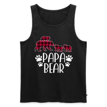 Papa Bear 3 Kinder - Männer Premium Bio Tank Top - Schwarz - Vorne - Michal (187cm)