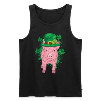 Glücksschwein Silvester - Männer Premium Bio Tank Top - Schwarz - Vorne - Michal (187cm)