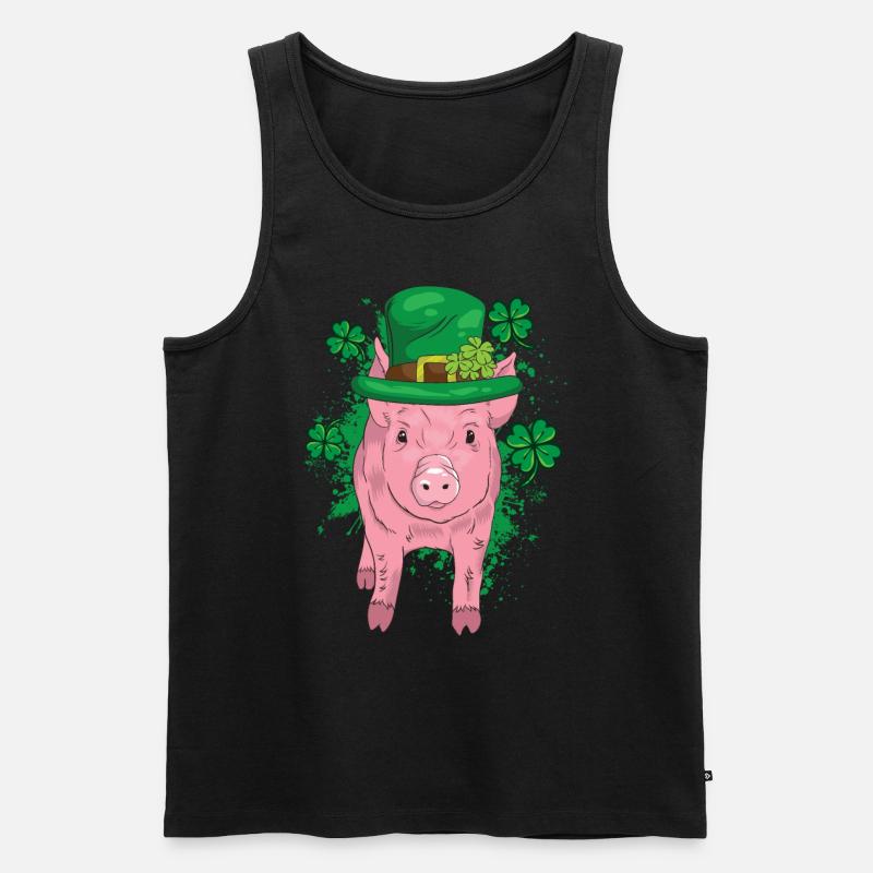 Glücksschwein Silvester - Männer Premium Bio Tank Top - Schwarz