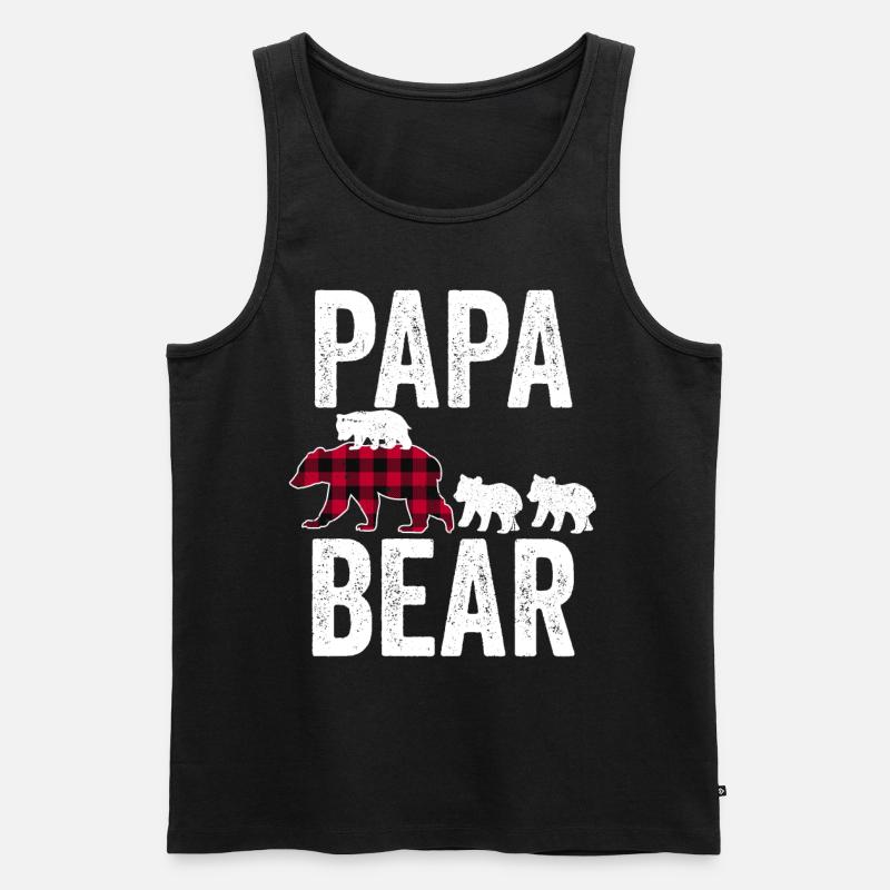 Papa Bear - Männer Premium Bio Tank Top - Schwarz