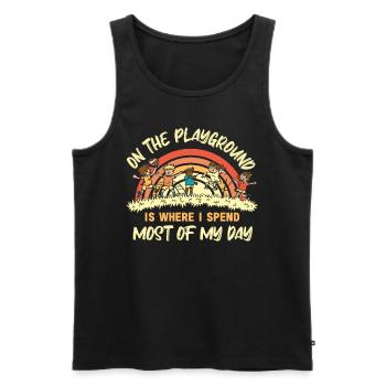 Primary School Teacher Kindergarten Educator - Men's Premium Organic Tank Top - black - Front - AI Model Male 178 light (178cm)