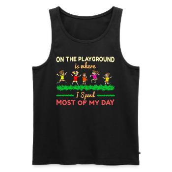 Primary School Teacher Kindergarten Educator - Men's Premium Organic Tank Top - black - Front - AI Model Male 178 light (178cm)