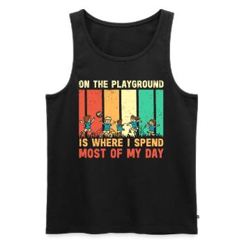 Primary School Teacher Kindergarten Educator - Men's Premium Organic Tank Top - black - Front - AI Model Male 178 light (178cm)