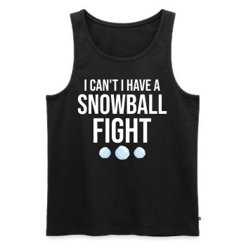 Snowball Fight - Je ne peux pas avoir une bataille de boules de neige - Débardeur bio Premium Homme - noir - Devant - AI Model Male 178 light (178cm)