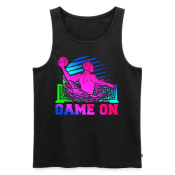 Water Polo Retro 80s 90s Game On - Men's Premium Organic Tank Top - black - Front - Michal (187cm)