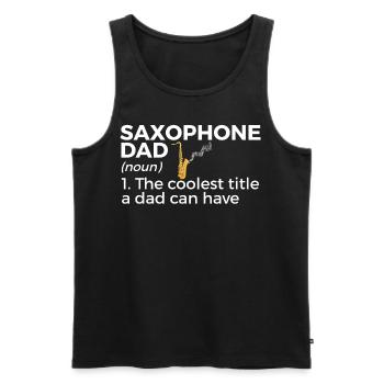 Saxophone musicians Brass music - Men's Premium Organic Tank Top - black - Front - Michal (187cm)