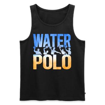 Water Polo Watercolor Water Polo - Männer Premium Bio Tank Top - Schwarz - Vorne - AI Model Male 178 light (178cm)