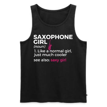 Musiciens de saxophone Musique de cuivres - Débardeur bio Premium Homme - noir - Devant - Michal (187cm)